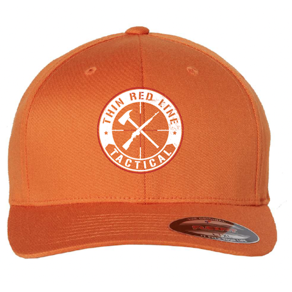 Flexfit Orange Fitted Hat SMALL/MEDIUM Thin Red Line Tactical