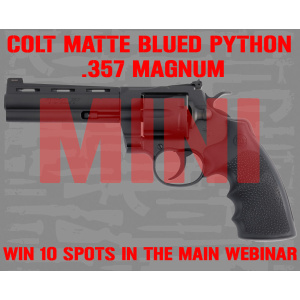 COLT MATTE BLUED PYTHON MINI #1 FOR 10 SPOTS IN THE MAIN WEBINAR