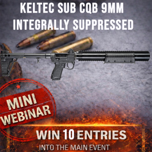 KELTEC SUB CQB 9MM INTEGRALLY SUPPRESSED MINI #1 FOR 10 ENTRIES INTO THE MAIN WEBINAR