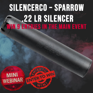 SilencerCo - Sparrow .22 LR Silencer MINI #1 FOR 9 ENTRIES IN THE MAIN WEBINAR