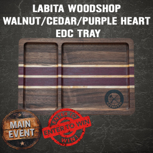 LABITA WOODSHOP WALNUT/CEDAR/PURPLE HEART EDC TRAY