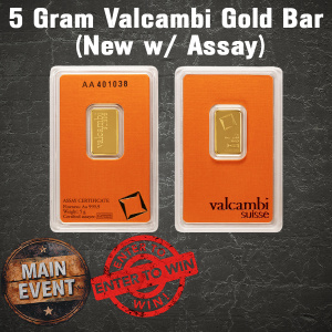 5 Gram Valcambi Gold Bar (New w/ Assay)