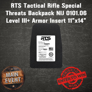 RTS Tactical Rifle Special Threats Backpack NIJ 0101.06 Level III+ Armor Insert 11"x14"