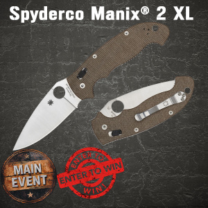 Spyderco Manix® 2 XL Brown Canvas Micarta® C95MPCW2