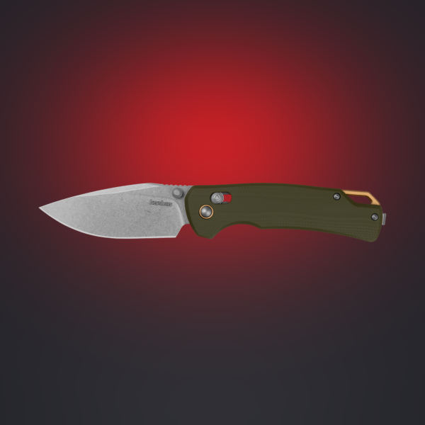Kershaw Proximal 2058 knife on the TRLT charcoal and red background